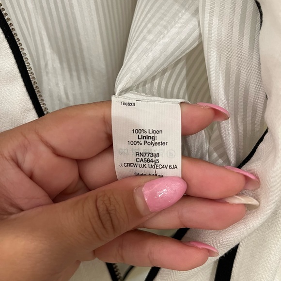 J. Crew Herringbone Linen Blazer Jacket size 4 - Picture 6 of 8